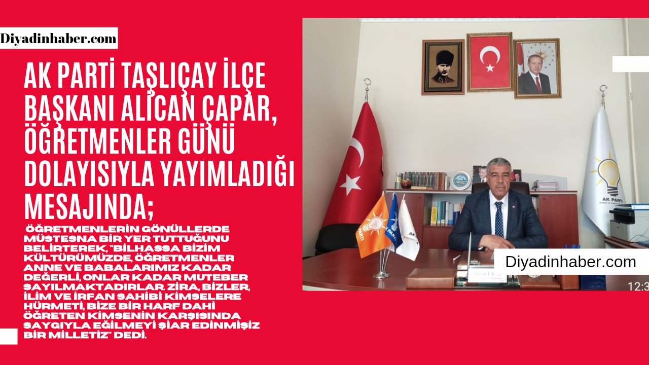 Başkan Alican Çapar, 24 Kasım Öğretmenler günü mesajı