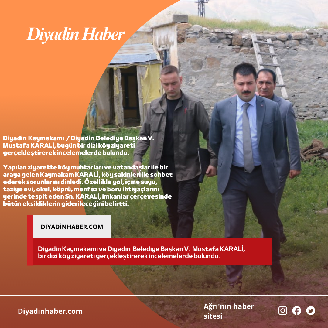 Kaymakam KARALİ, bugün bir dizi köy ziyareti gerçekleştirerek incelemelerde bulundu. 