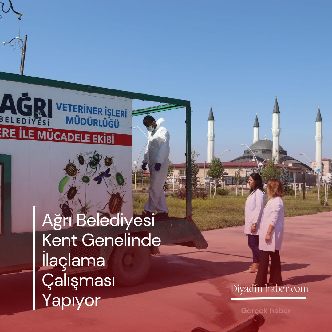 Ağrı Belediyesi Kent Genelinde İlaçlama  Çalışması Yapıyor