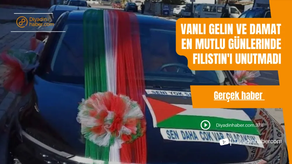 Vanlı gelin ve damat en mutlu günlerinde Filistin