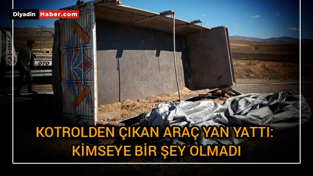 KOTROLDEN ÇIKAN ARAÇ YAN YATTI: KİMSEYE BİR ŞEY OLMADI!!