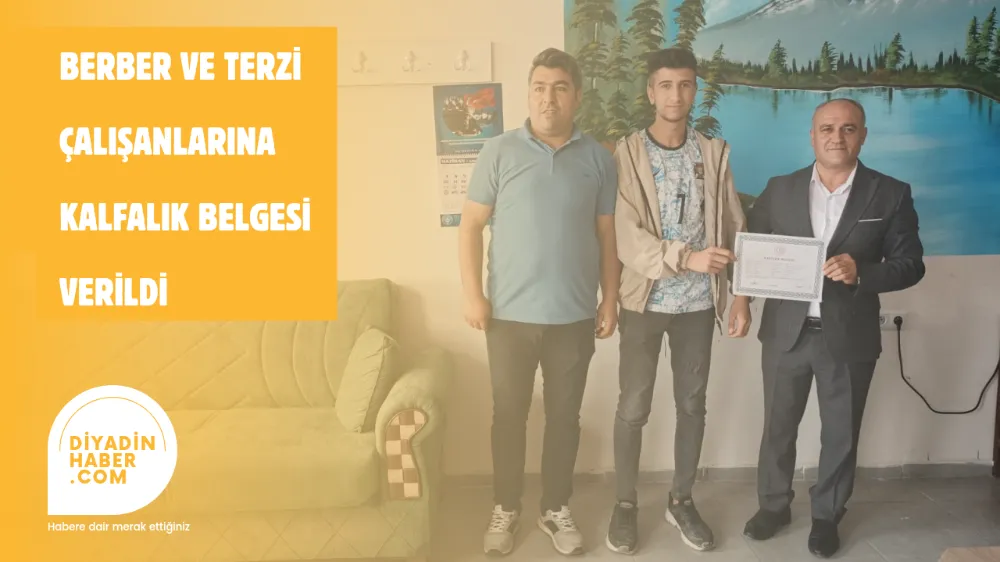 BERBER VE TERZİ ÇALIŞANLARINA KALFALIK BELGESİ VERİLDİ 