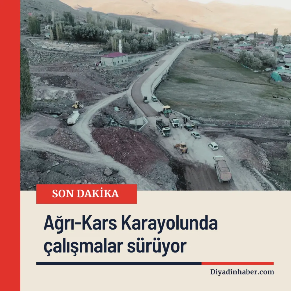 Ağrı-Kars Karayolunda çalışmalar sürüyor.