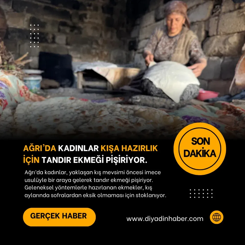 Ağrı’da Kadınlar Kışa Hazırlık İçin İmece Usulü Tandır Ekmeği Pişiriyor.