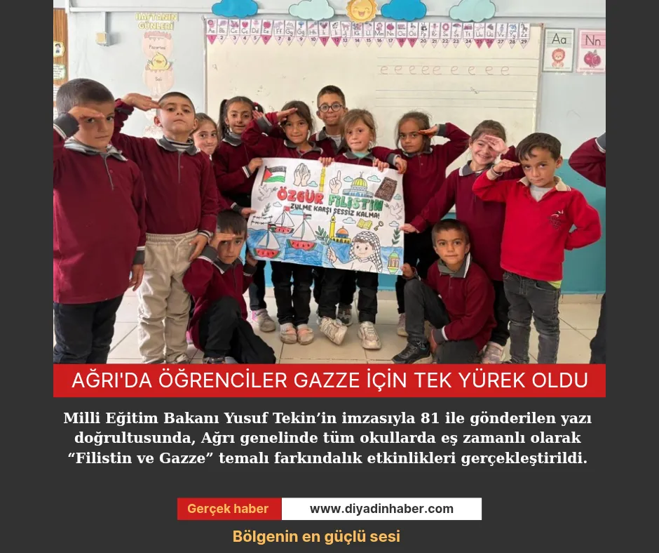 Ağrı’da Öğrenciler Gazze İçin Tek Yürek Oldu.
