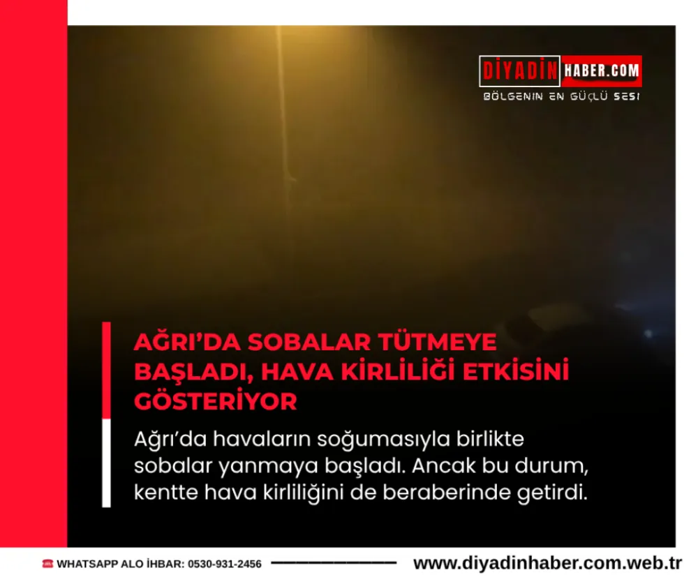 Ağrı’da Sobalar Tütmeye Başladı, Hava Kirliliği Etkisini Gösteriyor.