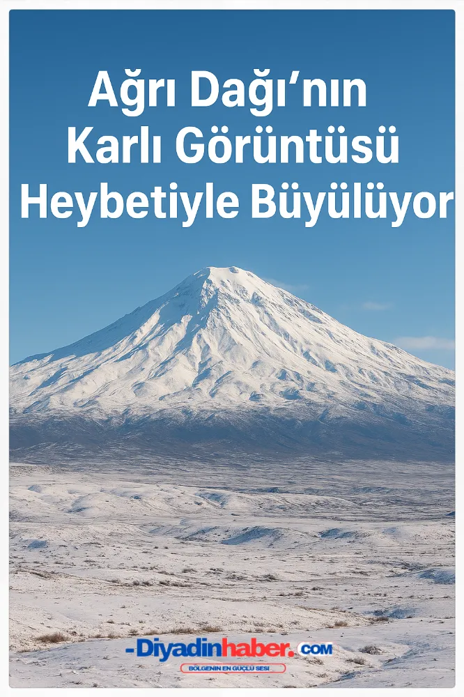 Ağrı Dağı’nın Karlı Görüntüsü Heybetiyle Büyülüyor.