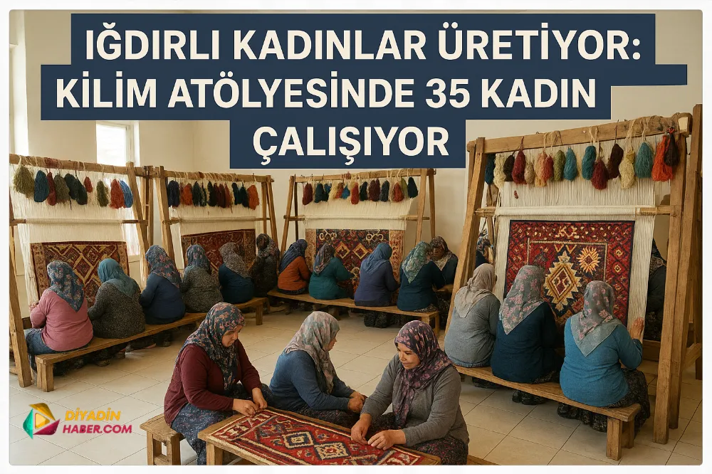 Iğdırlı Kadınlar Üretiyor: Kilim Atölyesinde 35 Kadın Çalışıyor .