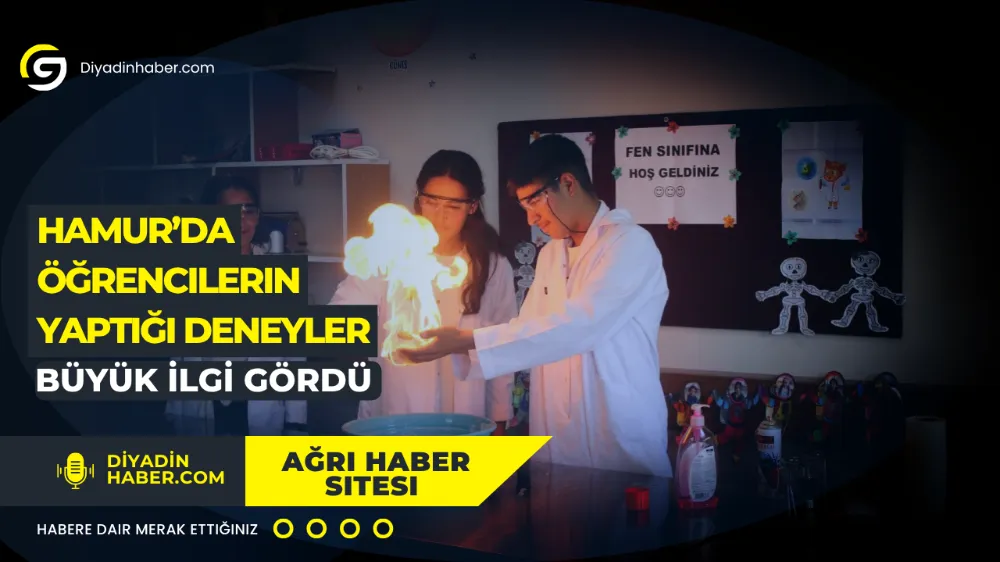 Hamur’da öğrencilerin yaptığı deneyler büyük ilgi gördü.