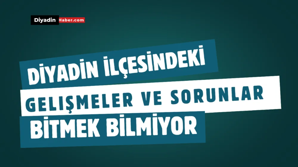 Diyadin İlçesindeki Gelişmeler ve Sorunlar bitmek bilmiyor.