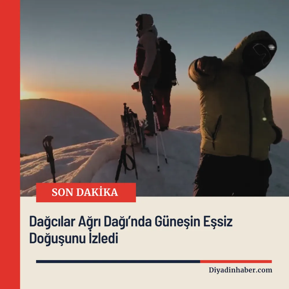 Dağcılar Ağrı Dağı’nda Güneşin Eşsiz Doğuşunu İzledi.