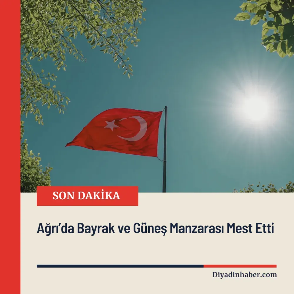 Ağrı’da Bayrak ve Güneş Manzarası Mest Etti.