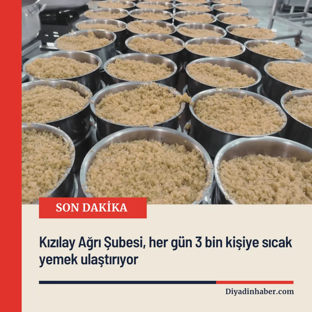 Kızılay Ağrı Şubesi, her gün 3 bin kişiye sıcak yemek ulaştırıyor.